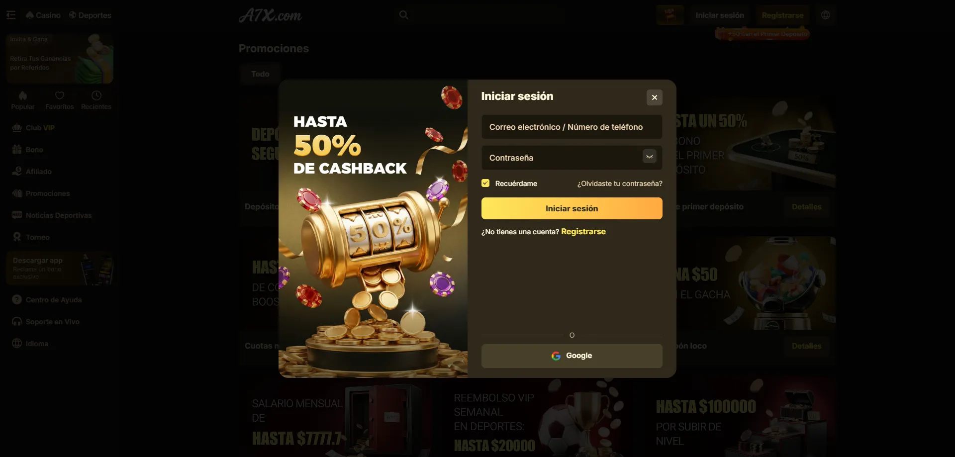 A7X Casino plataforma de casino online y apuestas deportivas en México